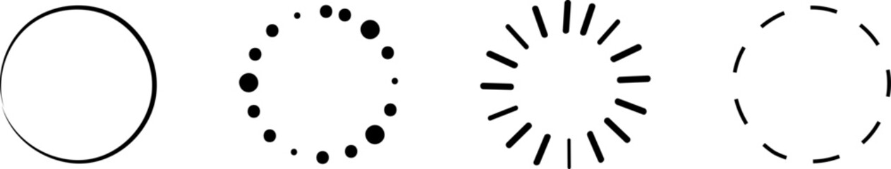 Circle line shapes or border hand drawn vector illustration