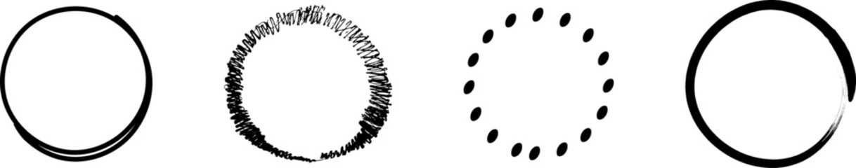 Circle line shapes or border hand drawn vector illustration