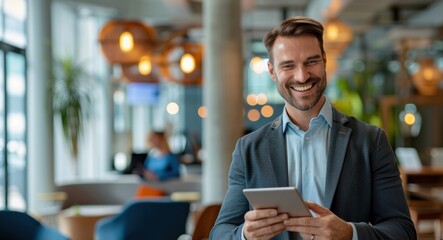 Fototapeta premium Positioned for success in changing business environment, dedicated businessman works diligently at desk, committed to increasing income and attaining greater fulfillment and happiness.