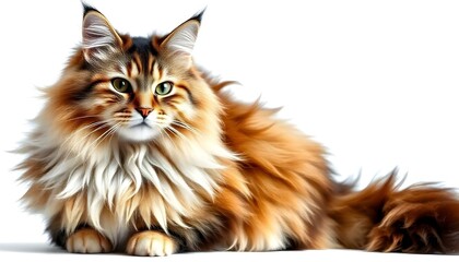 Obraz premium A maine coon cat isolated on a white background