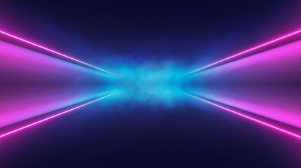 Futuristic abstract neon empty street background, neon light.