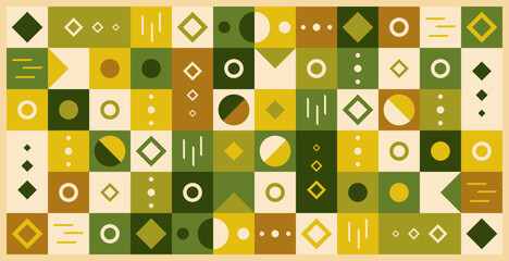 Geometric pattern background with various geometric shapes.