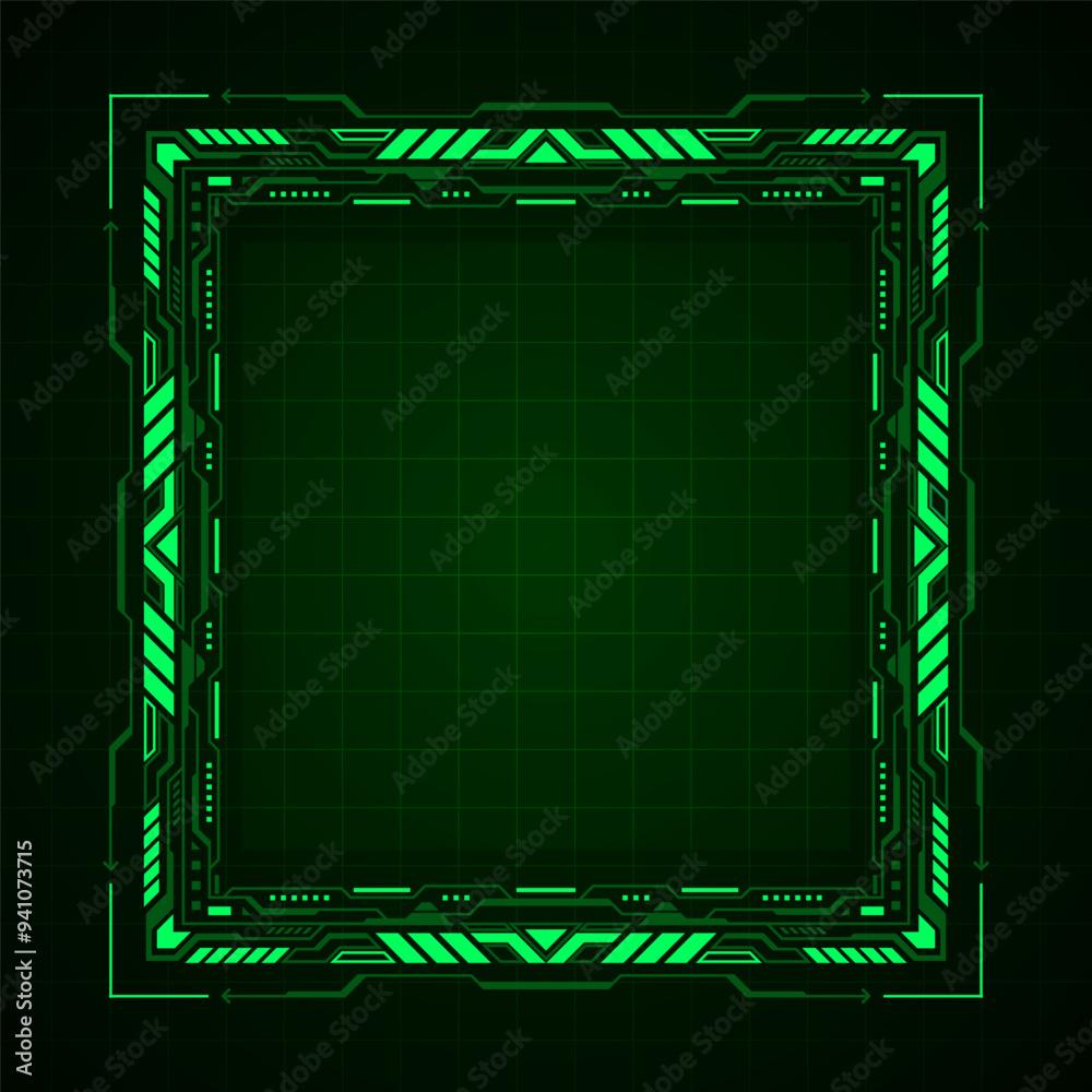 Canvas Prints green frame futuristic hud technology modern abstract geometric shape design.