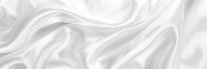 Obraz premium Smooth elegant white silk satin or luxurious cloth texture background abstract design copy space.