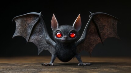 Cute Bat with Red Eyes.