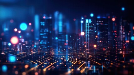 Futuristic cityscape with a universal income platform in the background, Negative Income Tax, sustainable urban development