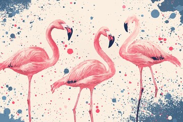 Obraz premium pattern flamingo background