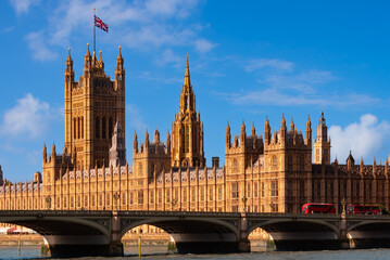 Houses of parliament in London, England. Famous landmark and tourist attraction