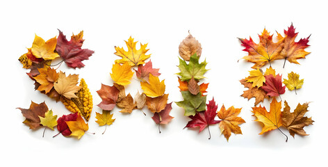 Sale design with heap of leaves