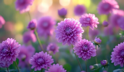 Obraz premium Purple Dahlia Flower Garden Bloom