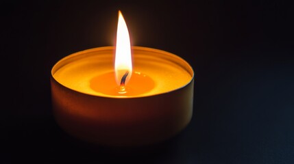 Burning Candle in the Dark.