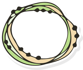 Sticker green PNG doodle abstract style. Notebook labels, blank frames, notes, reminders, stickers. 