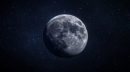 Obraz premium Full Moon in the Night Sky with Stars.