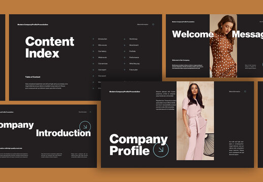 Black Modern Minimalist Fashion Company Profile Presentation