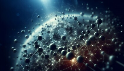 Closeup of an abstract biological and scientific molecular structure concept