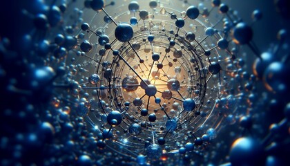 Closeup of an abstract biological and scientific molecular structure concept