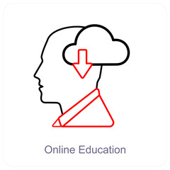 Online Education and education icon concept