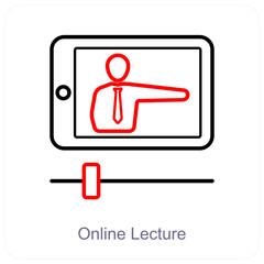 Online Lecture and education icon concept