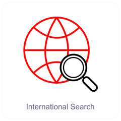 International Search and education icon concept