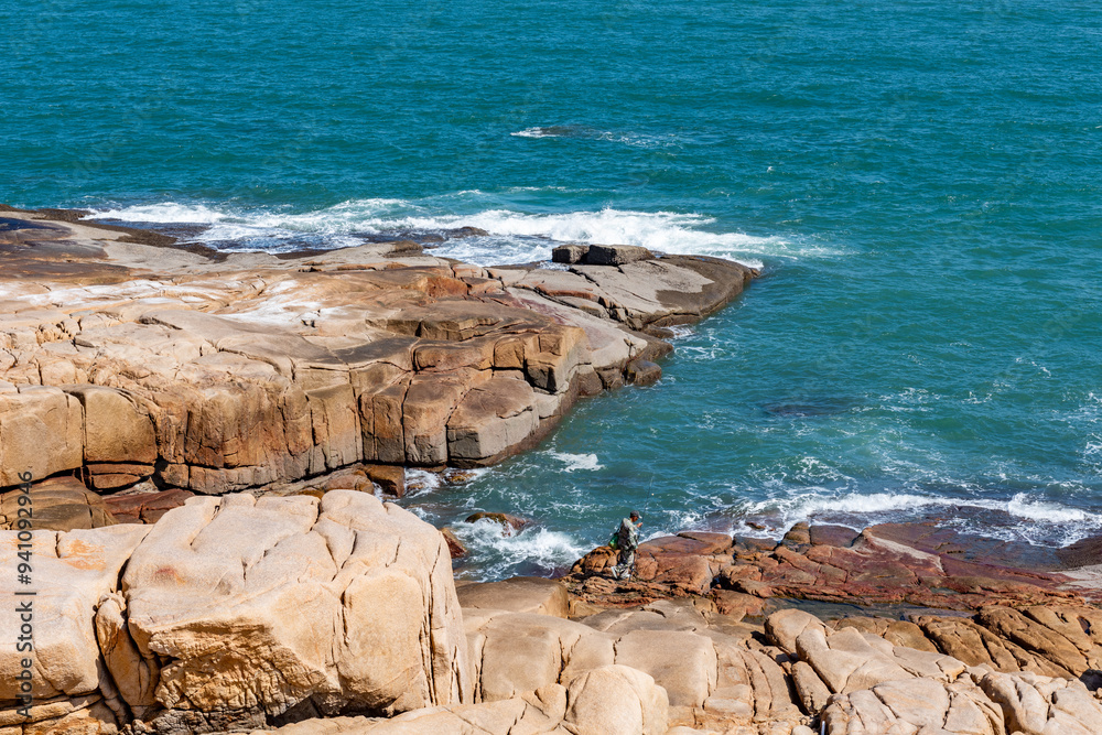 Sticker rocks and sea