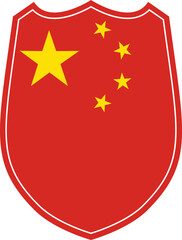 shield icon with China flag