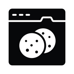 An icon representing website cookies, indicating data storage and user tracking