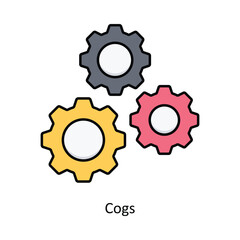 Cogs vector solid icon design illustration. Logistics Delivery symbol on White background EPS 10 File