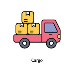 Cargo vector solid icon design illustration. Logistics Delivery symbol on White background EPS 10 File