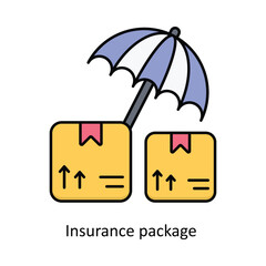 Insurance Package  vector filled icon design illustration. Logistics Delivery symbol on White background EPS 10 File