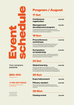 Event conference schedule program poster