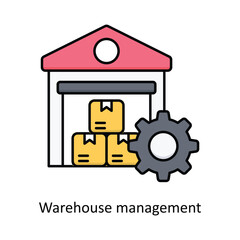 Warehouse Management vector filled icon design illustration. Logistics Delivery symbol on White background EPS 10 File