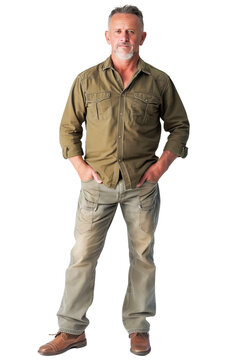 Mature Man in Casual Outdoor Clothing