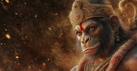 Realistic Portrait of Lord Hanuman Amidst Glowing Embers