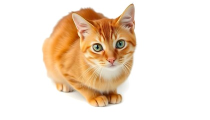Obraz premium A ginger tabby cat isolated on white