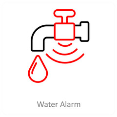 Water Alarm And Leak Detector Icon Concept