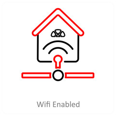 Wifi Enabled House Icon Concept