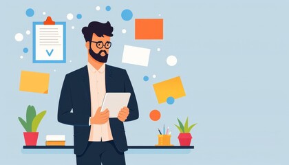 Fototapeta premium Businessman using tablet in office