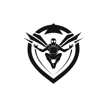 recommend clip art: sky diving vector, silhouette logo design, sky diving vector, illustration black and white 