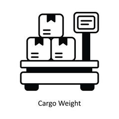 Cargo Weight vector solid icon design illustration. Logistics Delivery symbol on White background EPS 10 File