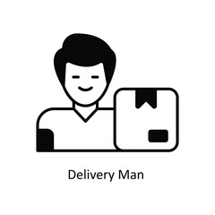 Delivery Man  vector solid icon design illustration. Logistics Delivery symbol on White background EPS 10 File
