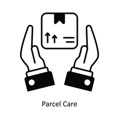 Parcel Care vector solid icon design illustration. Logistics Delivery symbol on White background EPS 10 File
