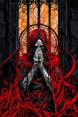 A dark fantasy wallpaper featuring a skeleton and skull against a black background, perfect for a mystical and eerie theme