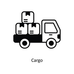 Cargo vector solid icon design illustration. Logistics Delivery symbol on White background EPS 10 File