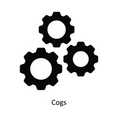 Cogs vector solid icon design illustration. Logistics Delivery symbol on White background EPS 10 File