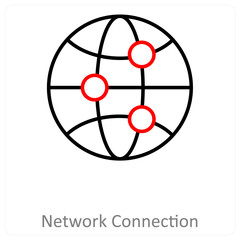 network connection and link icon concept