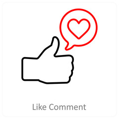 like comment and message icon concept