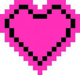 Obraz premium Heart icon. Romantic sticker. Pixel style.