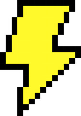 Lightning icon. Thunderbolt symbol. Pixel style.