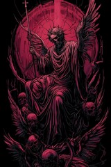 A dark fantasy wallpaper featuring a skeleton and skull against a black background, perfect for a mystical and eerie theme