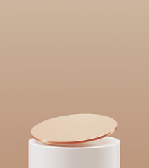 Cosmetic 3D background product mockup presentation minimal beauty podium display modern beige stage template gold luxury fashion advertising banner stand pedestal platform showcase elegant branding.